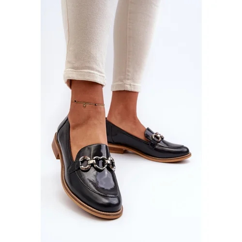 Laura Messi Leather Women's Patent Loafers 2760 Navy