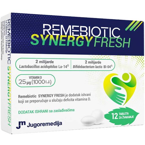 JUGOREMEDIJA Remebiotic Synergy Fresh 12 tableta za žvakanje Cene