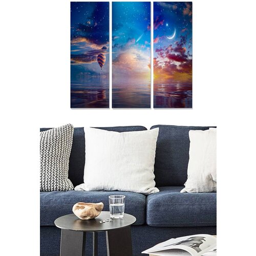 Wallity MDF1166868406 multicolor decorative mdf painting (3 pieces) Cene