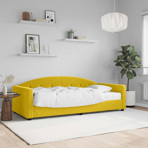  Dnevni krevet s madracem žuti 90 x 200 cm bar&scaron;unasti Cijene