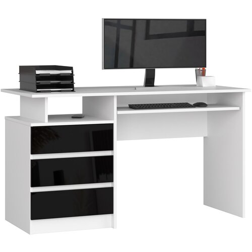 AKORD CLP OFFICE 135cm BELE / ČRNE SIJAJ, (21702559) Cene