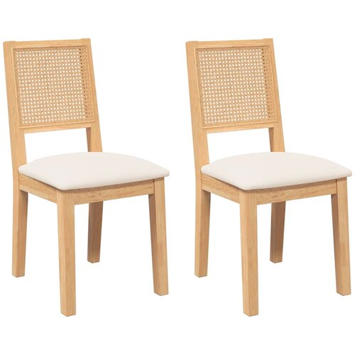 Maison Chic Jedilni stoli - Vzorci stoli z blazinami 2 kosa masivnega lesa gume A1493, (22031389) Slike