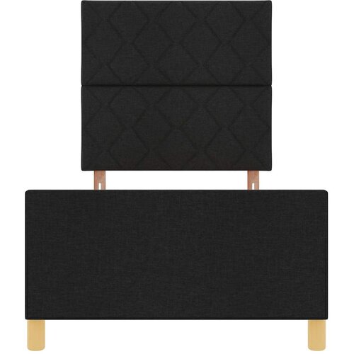  Krevetna konstrukcija s uzglavljem Crna 90 x 200 cm tkanina Slike