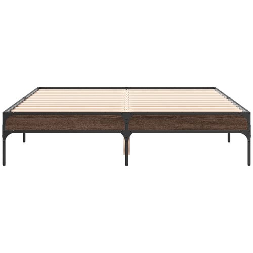  Okvir kreveta boja hrasta 120x200 cm konstruirano drvo i metal Slike