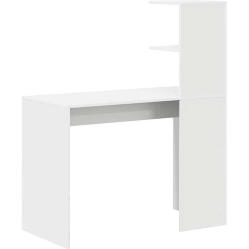  Stol s policom Bijelo 102 x 50 x 124 cm Konstruirano drvo Slike