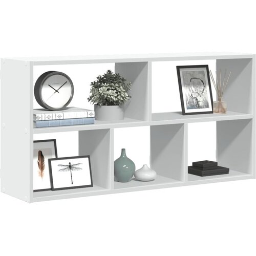 VidaXL Stenska polica bela 100x25x50 cm inženirski les Slike