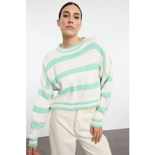 Trendyol Stone Crop Striped Knitwear Sweater