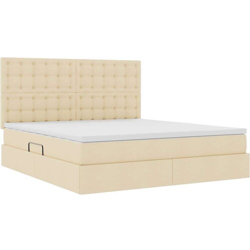  Krevet s od storage s madracem Krema 180 x 200 cm Lažna koža Slike