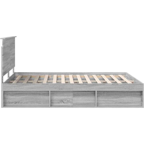  Okvir za krevet s uzglavljem Siva Sonoma 150 x 200 cm Slike