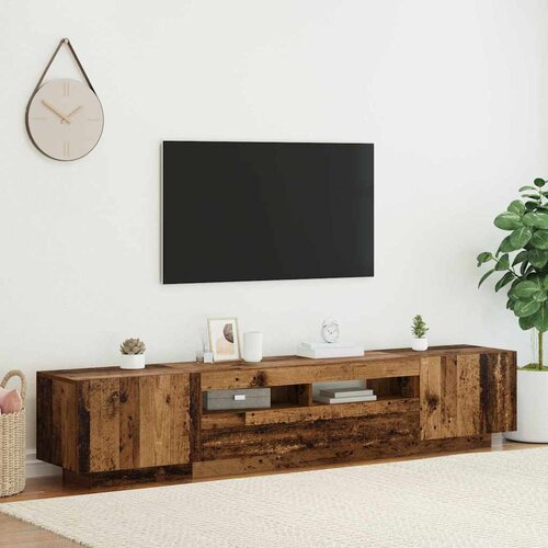 TV ormarić LED boja drva 200x35x40 cm konstruirano drvo Cijene