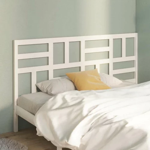  Uzglavlje za krevet bijelo 206 x 4 x 104 cm od masivne borovine