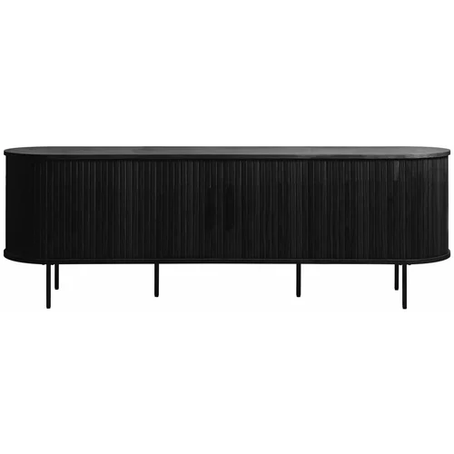 Unique Furniture Crna TV komoda u dekoru hrasta 56x180 cm Nola –