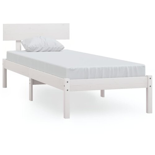 Maison Chic Posteljni okvir - Enojna postelja - Postelja za odrasle bel iz trdnega lesa 75x190 cm-J10210, (21763899) Slike