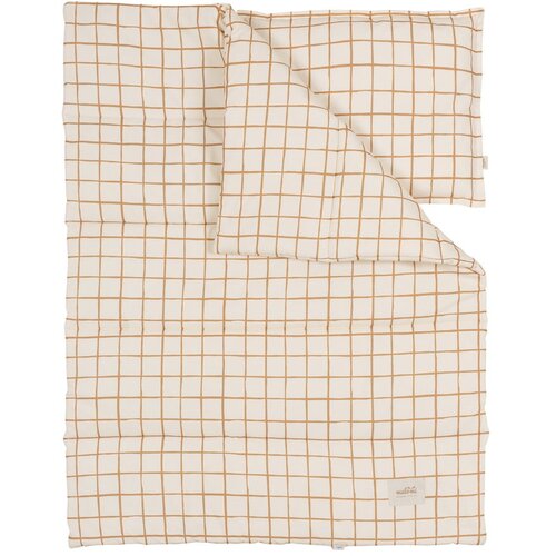 Malomi Kids Pamučna dječja posteljina 80x100 cm Camel Check - Slike