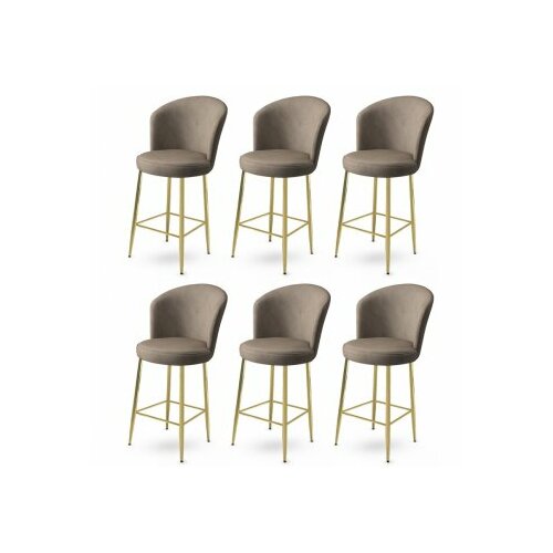 HANAH HOME set 6 barskih stolica fora cappuccino gold Slike