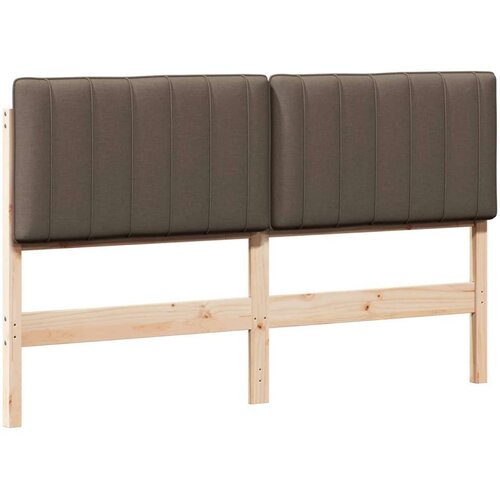 VidaXL tapecirani uzglavlje smeđa i taupe 160 cm čvrsto borovo drvo Slike