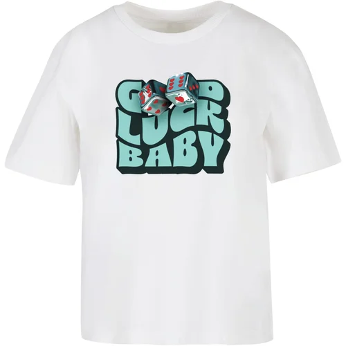 Mister Tee Women's T-shirt Good Luck Baby white