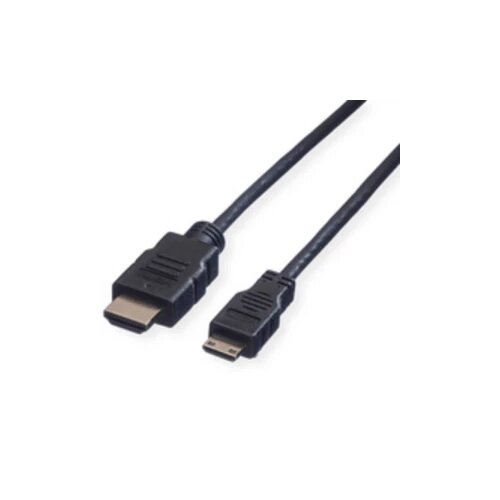Value HDMI priključni kabel HDMI A utikač, HDMI Mini C utikač 2.00 m crna 11.99.5580 sa zaštitom HDMI kabel Cijene