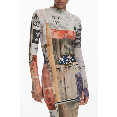 Desigual WOMEN&amp;amp;#39;S LONG DRESS IN BEIGE Slike
