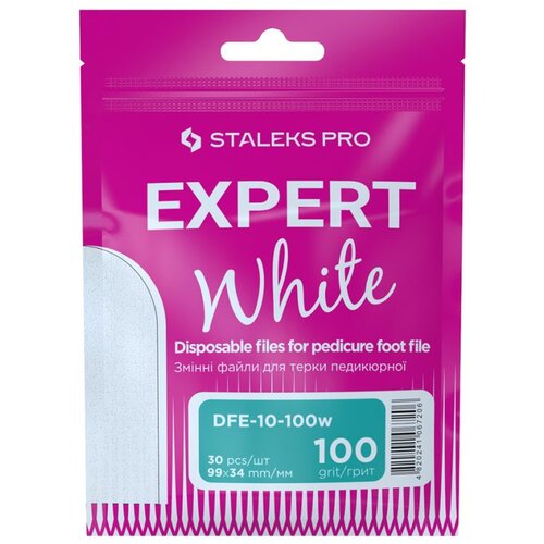  Turpija za pedikuru Staleks Ekspert Samoljepljiva White 100# &amp;ndash; 30 kom Slike