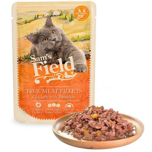 Sams Field hrana za mačke adult - piletina i bundeva 85g Cene