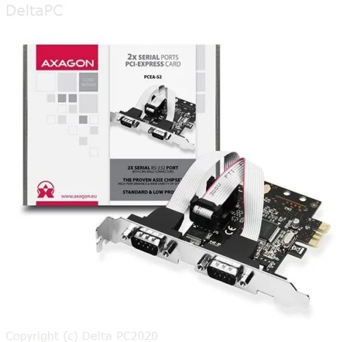 CON AXA PCEA-S2 PCIe Adapter 2x Serial Port + LP