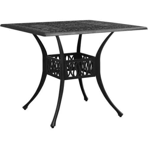 vidaXL vrtna miza črna 90x90x73 cm liti aluminij Cene