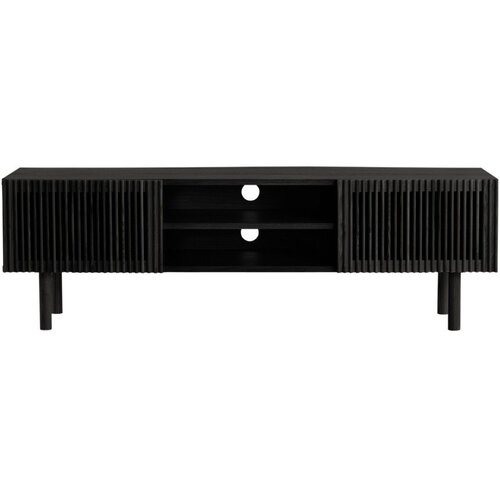 Jotex Črna TV omarica v jesenovem dekorju 160x50x43 cm Sion &amp;ndash; Slike