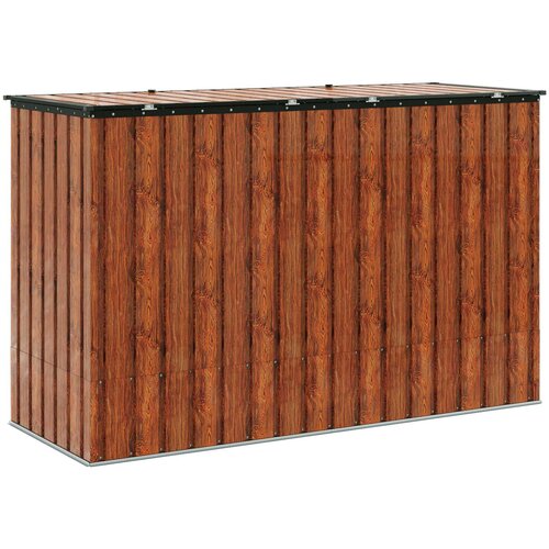  Kutija za spremanje u vrtu Smeđa 214 x 82 x 132 cm Čelik Slike