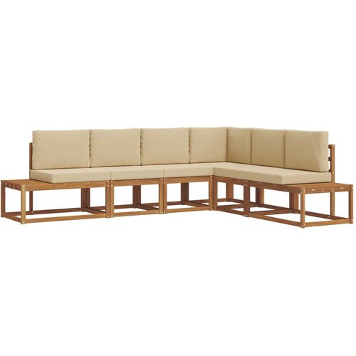  Set vanjskih sofa s jastukom 6 Komad Prirodna i bež Slike