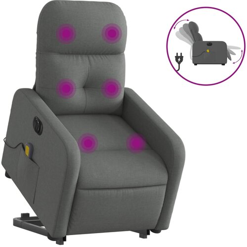 Maison Chic Električni masažni naslanjač - Relax naslanjač s funkcijo vstajanja temno siv, (22062144) Cene