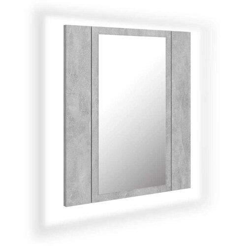 VidaXL LED kopalni&amp;scaron;ka omarica z ogledalom betonsko siva 40x12x45 cm Slike