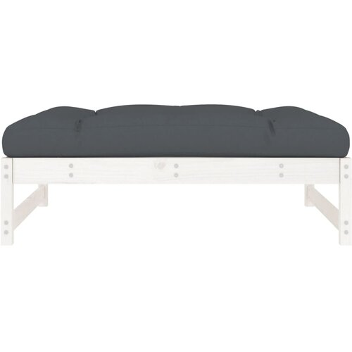  Vrtni tabure bijeli 120 x 80 cm od masivne borovine Slike