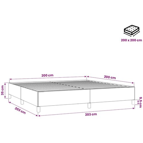  Okvir za krevet bez madraca svjetlosivi 200 x 200 cm bar&amp;scaron;unasti Slike
