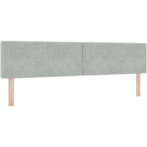  s box springom madracem i LED-om Svjetlosiva Bar&amp;scaron;un - Svjetlosiva 200 x 200 cm Kristal s dugmadima Slike