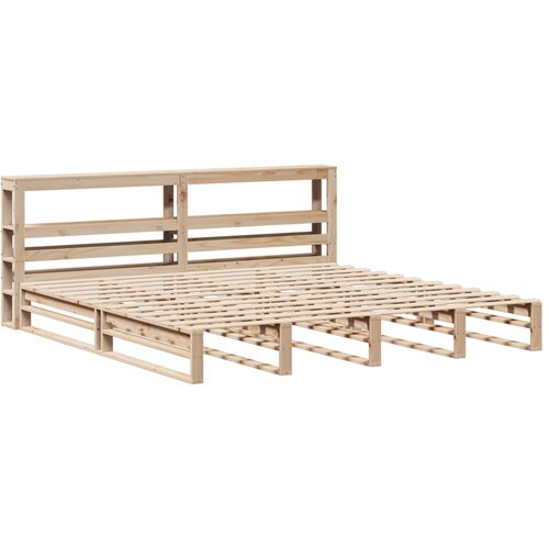 vidaXL Posteljni okvir z vzglavjem 200x200 cm trdna borovina, (21322288) Cene
