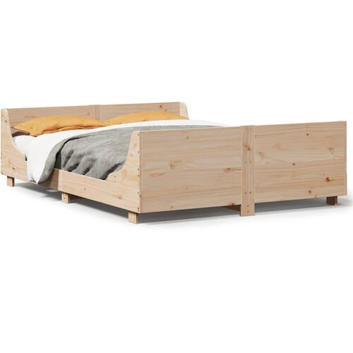 vidaXL Posteljni okvir z vzglavjem 120x190 cm trdna borovina Cene