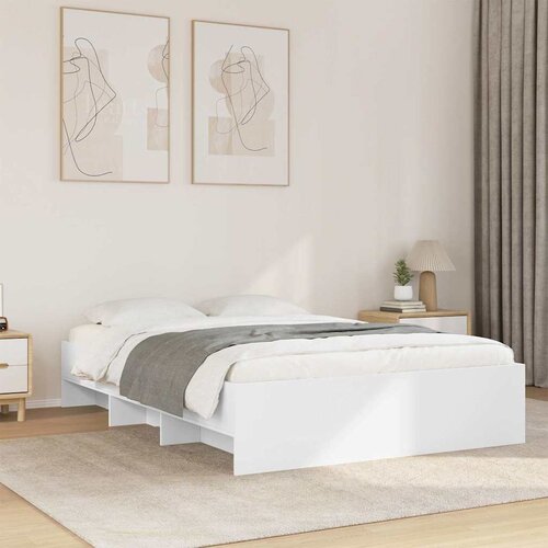  Okvir za krevet bijeli 135x190 cm konstruirano drvo Slike