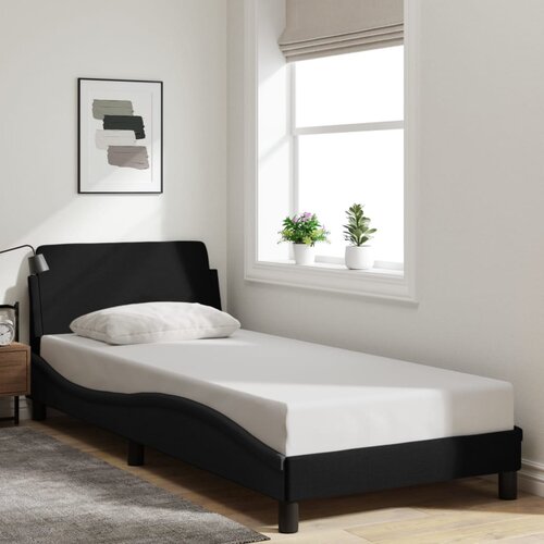 Furnova Posteljni okvir z vzglavjem brez vzmetnice črn 80x200 cm blago, (21939087) Slike