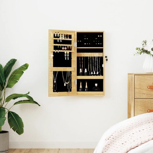 vidaXL Zidni ormarić za nakit s ogledalom 30 x 8 5 x 67 cm Cijene