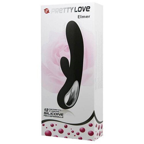 Debra Pretty Love elmer crni silikonski vibrator sa dodatkom za klitoris D00968 Slike