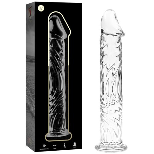 Ibiza Nebula Model 12 Dildo Borosilicate Glass 17x3.5cm Clear Cene