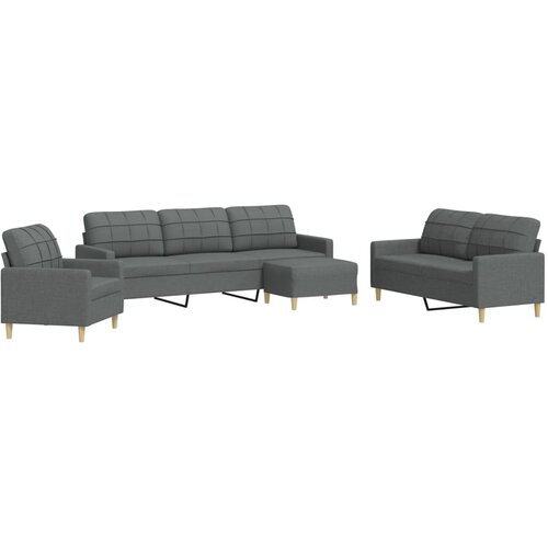 vidaXL 4-dijelni set sofa s tabureom tamnosivi od tkanine Cijene
