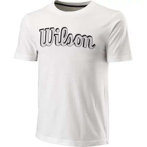 Wilson Pánské tričko Script Eco Cotton Tee-Slimfit White M