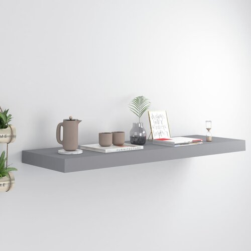 vidaXL Stenska polica siva 80x23,5x3,8 cm MDF Cene