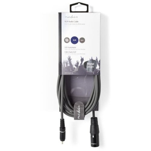 Nedis COTH15205GY30 Unbalanced Audio Cable XLR 3-Pin muski na RCA muski, 3m, PVC, Dark Grey Slike