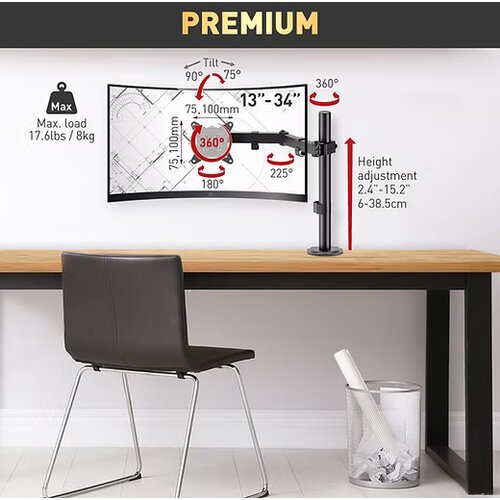 Barkan M121T 13"-27" pokretni nosač za monitore desktop crni eco Cene