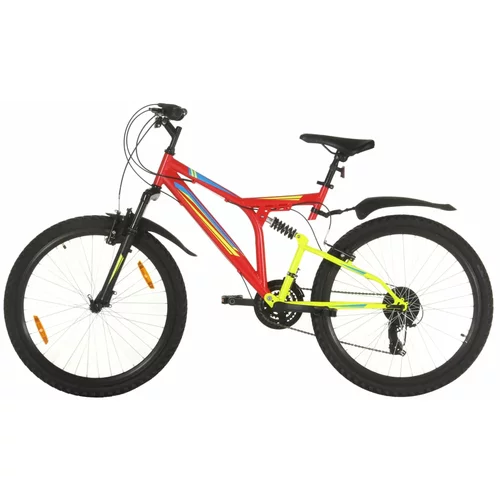 vidaXL Brdski bicikl 21 brzina kotači od 26 okvir od 49 cm crveni