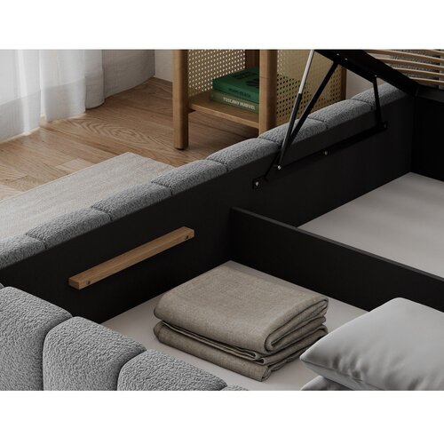 ELTAP Sivi tapecirani krevet s prostorom za odlaganje s podnicom 90x200 cm Lamica &amp;ndash; Slike