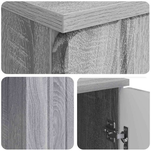  Stol s policom Siva sonoma 142 5 x 50 x 75 cm Konstruirano drvo - Siva sonoma Slike